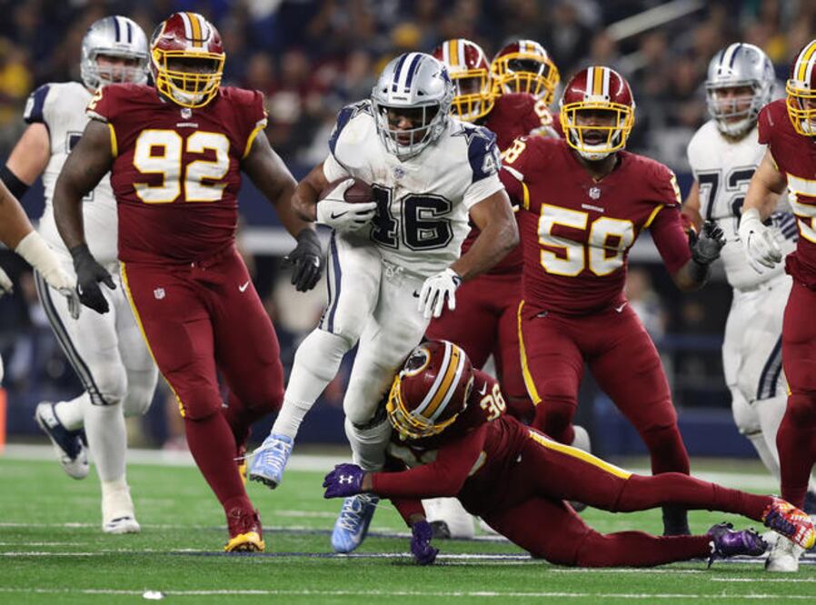 Alfred Morris tomó 27 jugadas de carrera para sumar 127 yardas y una anotación (Foto: Michael Ainsworth/AP)
