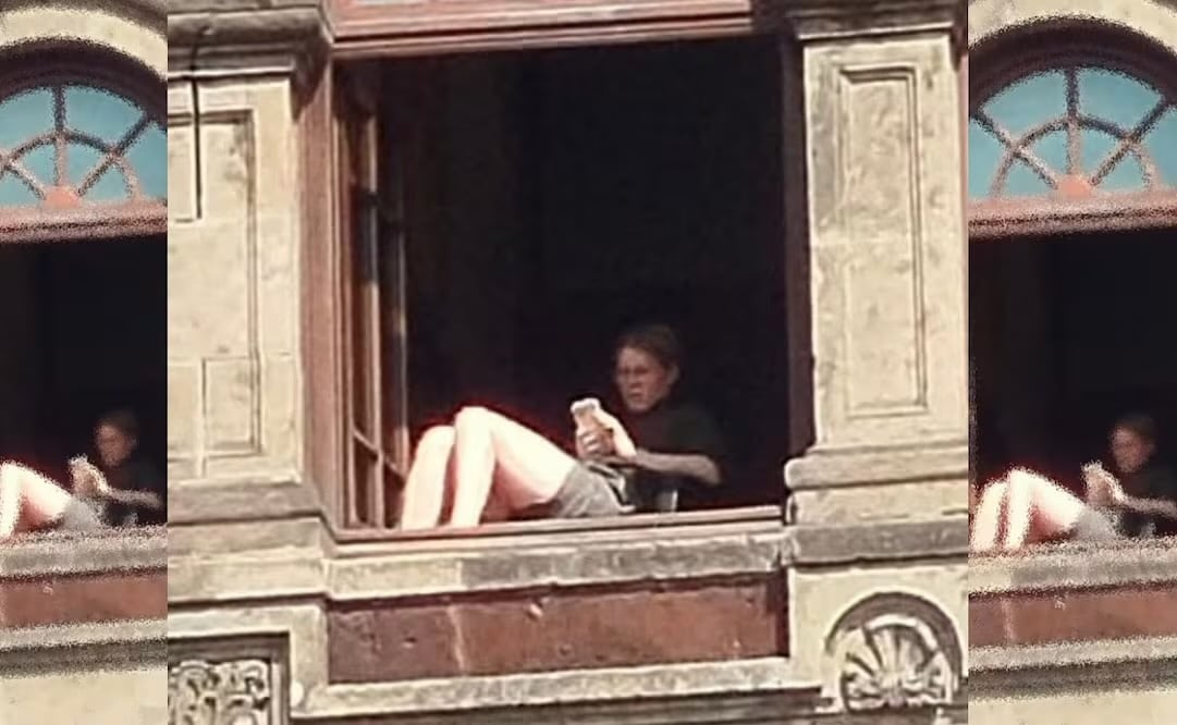Melany Franco Fernández, mujer que salió a tomar el sol en Palacio Nacional, será sancionada. Foto: Especial