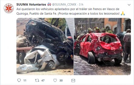 Presunto robo de tráiler genera choque múltiple en Santa Fe; hay tres muertos