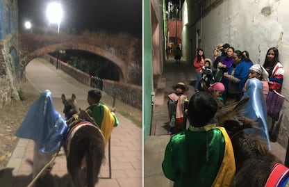 Con todo y burrito, familia cumple 38 años promoviendo la tradición de las posadas en Querétaro
