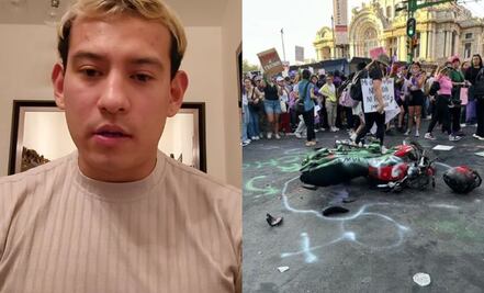 Hombre que agredió a mujeres en marcha del 8M lanza colecta para reparar moto y pagar multa: VIDEO