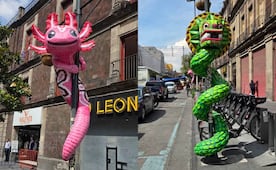Instalan ajolotes y figuras de Quetzalcóatl en el Centro Histórico de CDMX; destacan esculturas inspiradas en la lucha libre mexicana