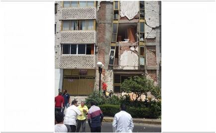 Reportan derrumbes en inmuebles en la CDMX