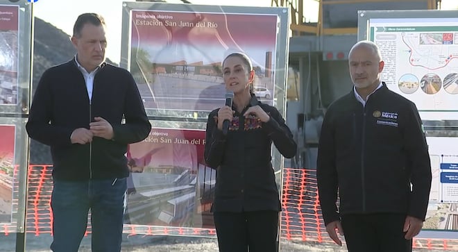 Sheinbaum supervisa obras del Tren Ciudad de México–Querétaro; reportan avance cercano al 8%