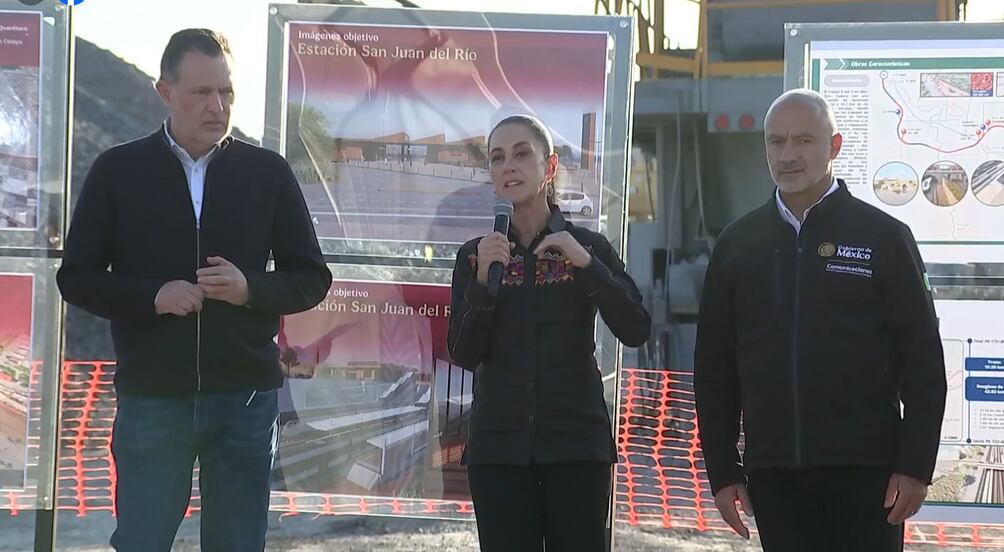 Sheinbaum supervisa obras del Tren Ciudad de México–Querétaro; reportan avance cercano al 8%