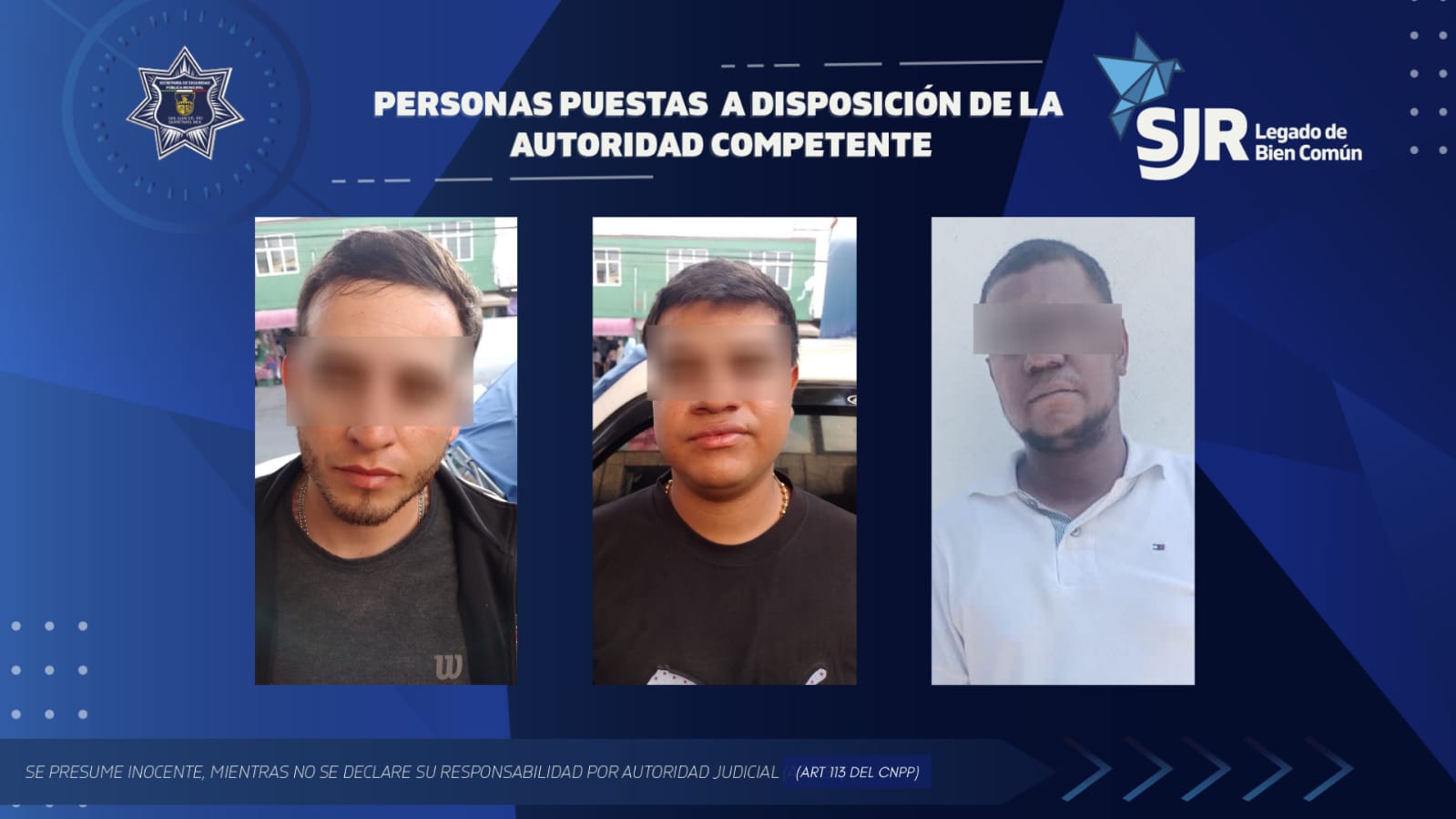 Detienen a tres sujetos de nacionalidad colombiana por realizar cobros con violencia en San Juan del Río