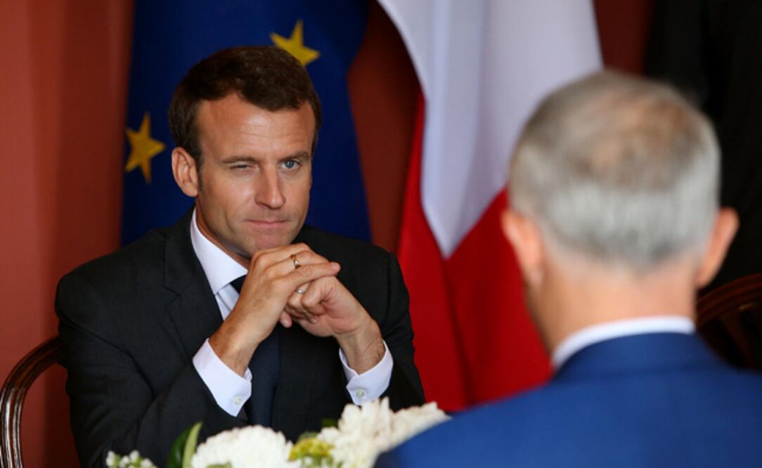El presidente francés Emmanuel Macron se reúne con el primer ministro australiano, Malcolm Turnbull. Foto: EFE/ Jason Mccawley