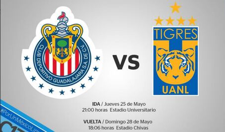 El campeón Tigres recibe a Chivas este jueves en primer duelo de la final