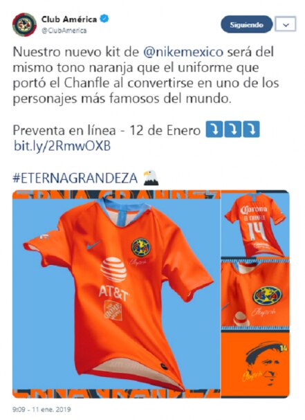 Jersey del América homenajea a Chespirito 