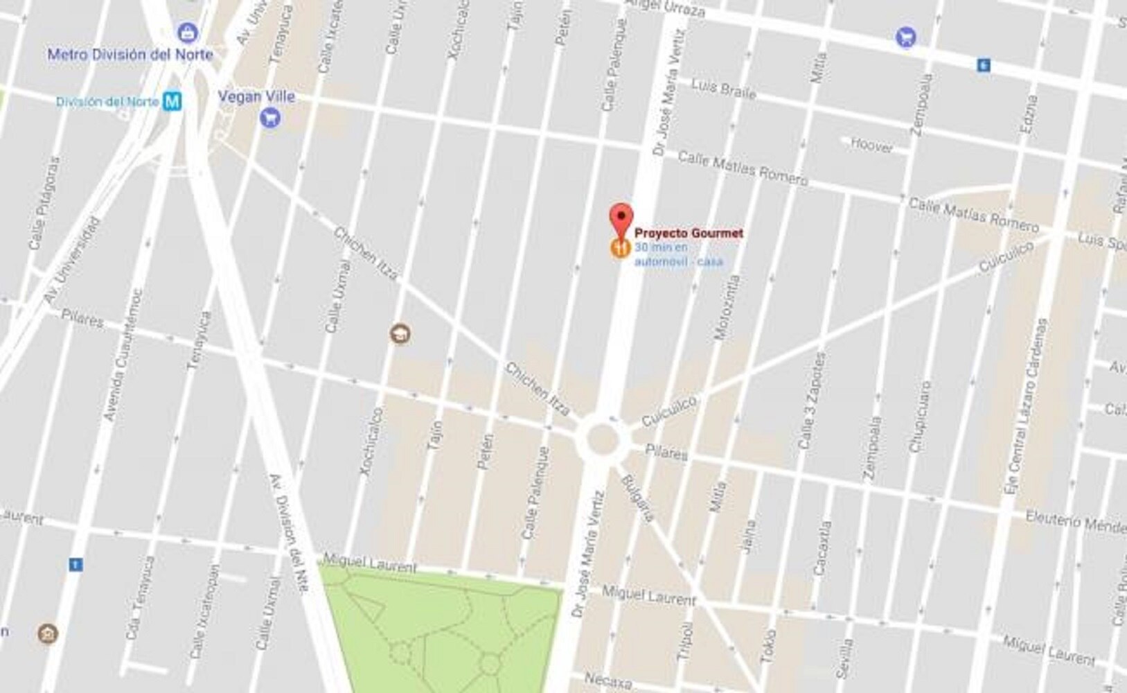 Mapa de Google del lugar del asesinato