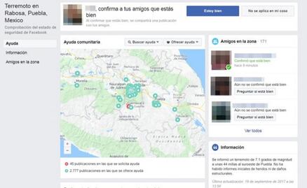 Facebook activa Safety Check en México tras sismo de 7.1 grados