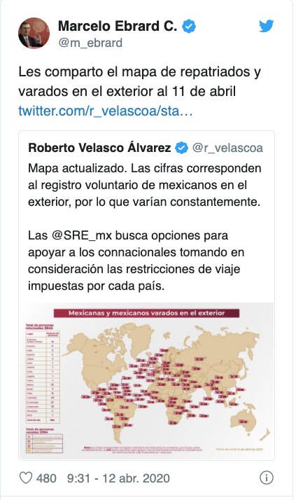 Faltan 2 mil 794 mexicanos por repatriar ante emergencia por Covid-19: SRE