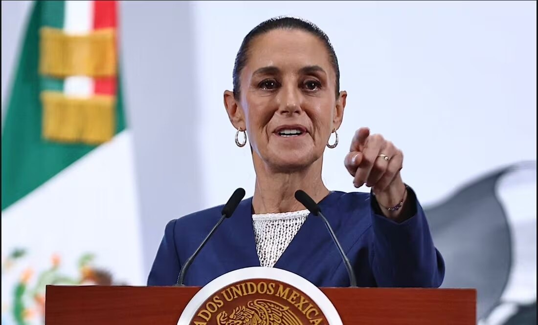 La presidenta Claudia Sheinbaum en la mañanera del 29 de mayo de 2025. Foto: Berenice Fregoso/EL UNIVERSAL