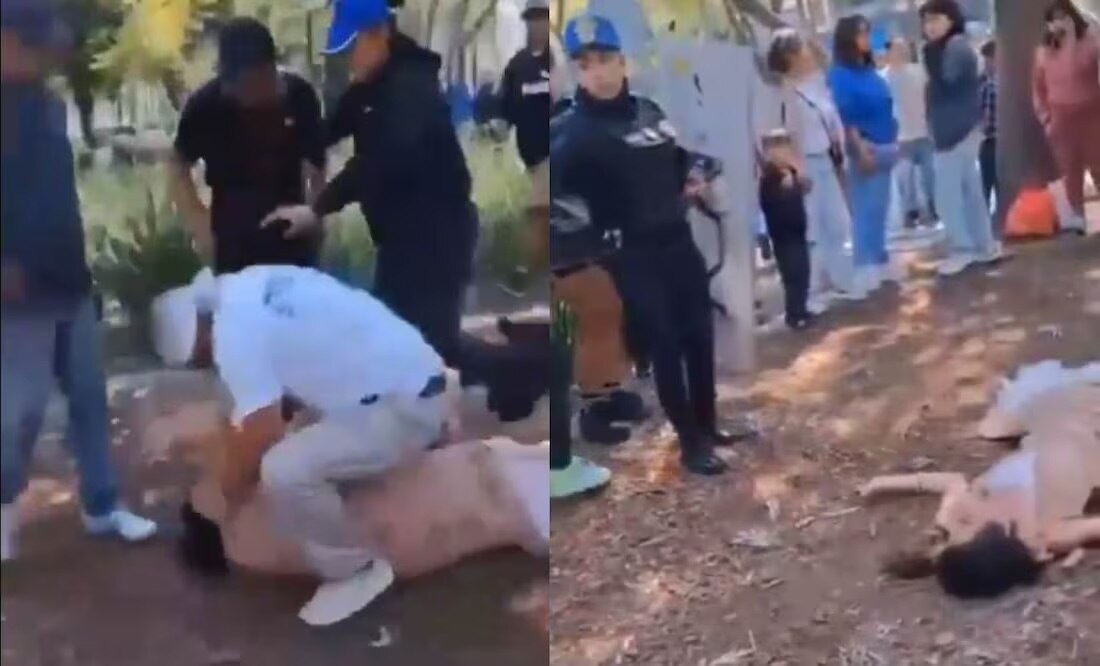 Mujer trans es brutalmente golpeada en Alameda Central por dos funcionarios de la CDMX; agresores son presentados al MP