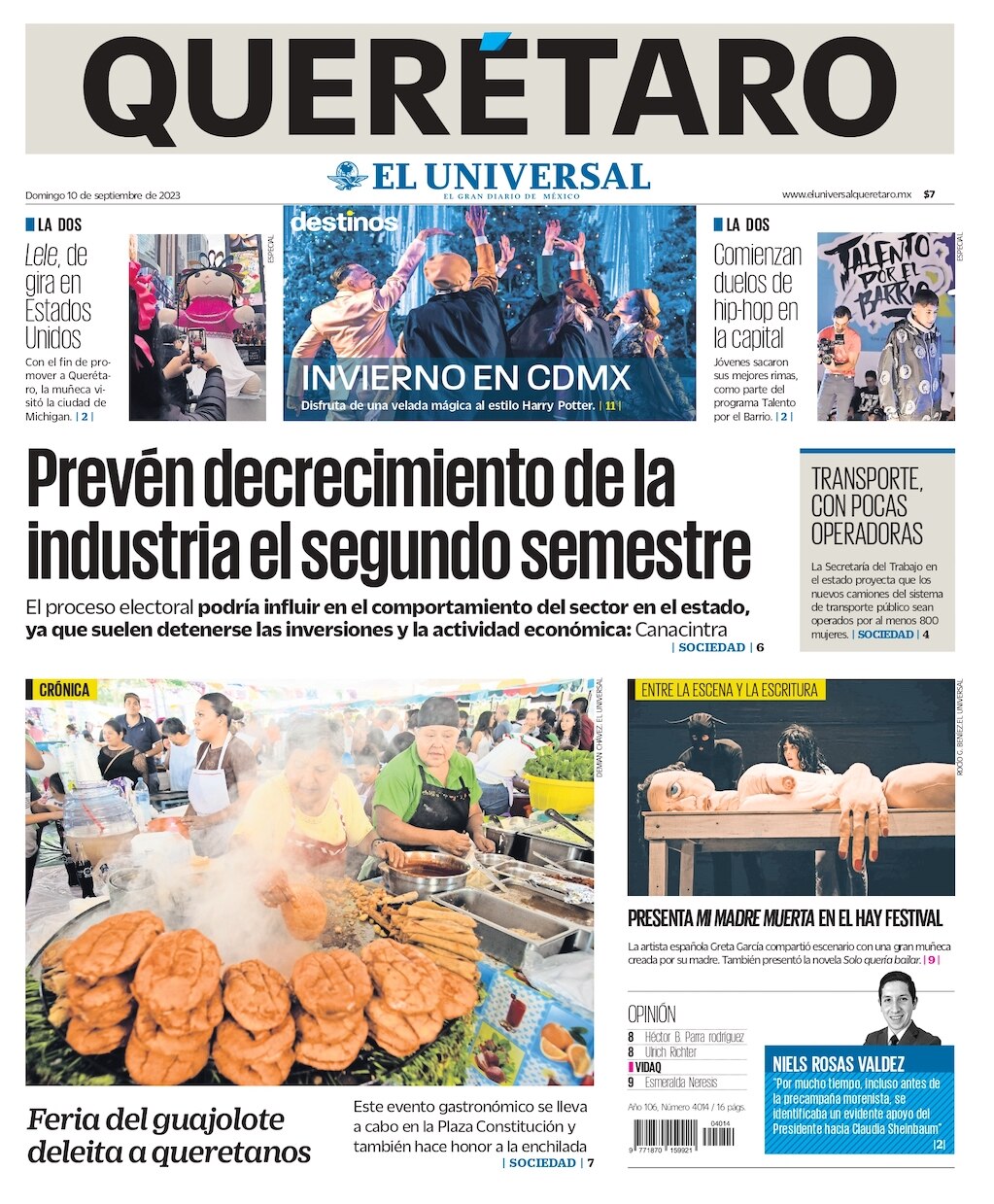 Portada 10 de septiembre de 2023