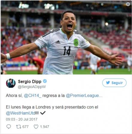 Oficial, 'Chicharito' nuevo jugador del West Ham United
