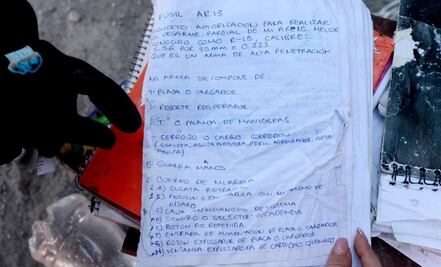 “Mi arma se compone de...” ; hallan apuntes de lecciones a sicarios del CJNG en Teuchitlán, Jalisco