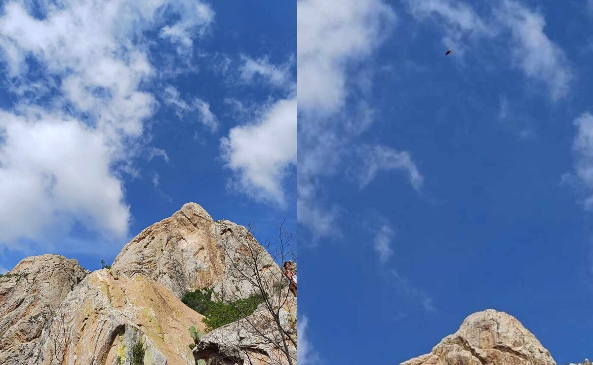 Avistamiento de un OVNI sobre la Peña de Bernal el 13 de julio del 2024. Foto: Investigador del Fenómeno OVNI, Fernando Luna