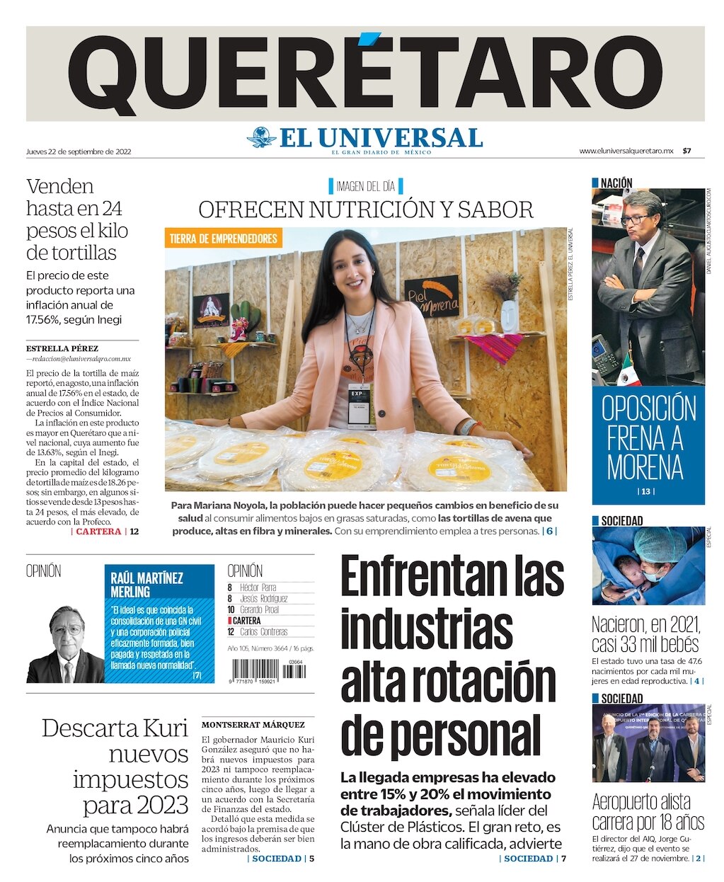 Portada 22 de septiembre de 2022