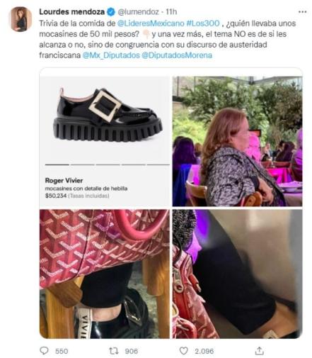 Critican a diputada de Morena por usar mocasines de 50 mil pesos