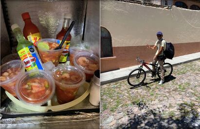 Video. Aplausos para el joven; prepara cocteles y los vende en su bici