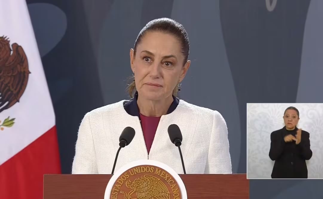 Claudia Sheinbaum en su conferencia matutina del 08 de enero de 2025. Foto: captura de pantalla