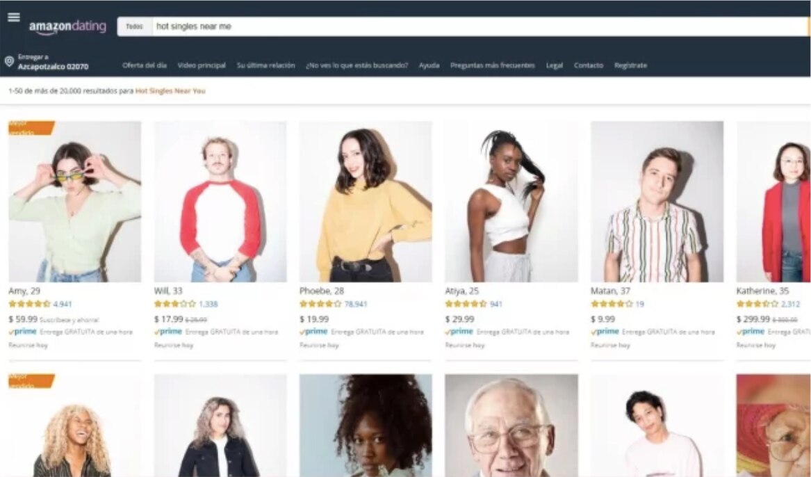 El sitio solo hace una parodia de Amazon