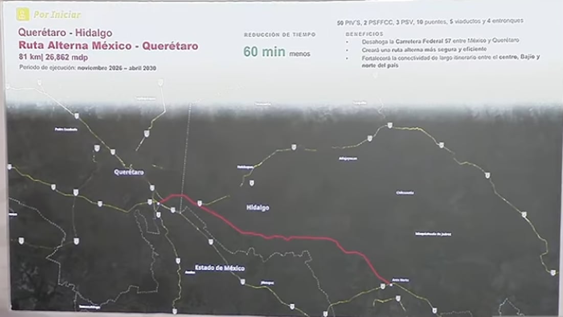 Ruta alterna México -Querétaro. Foto: captura de pantalla.