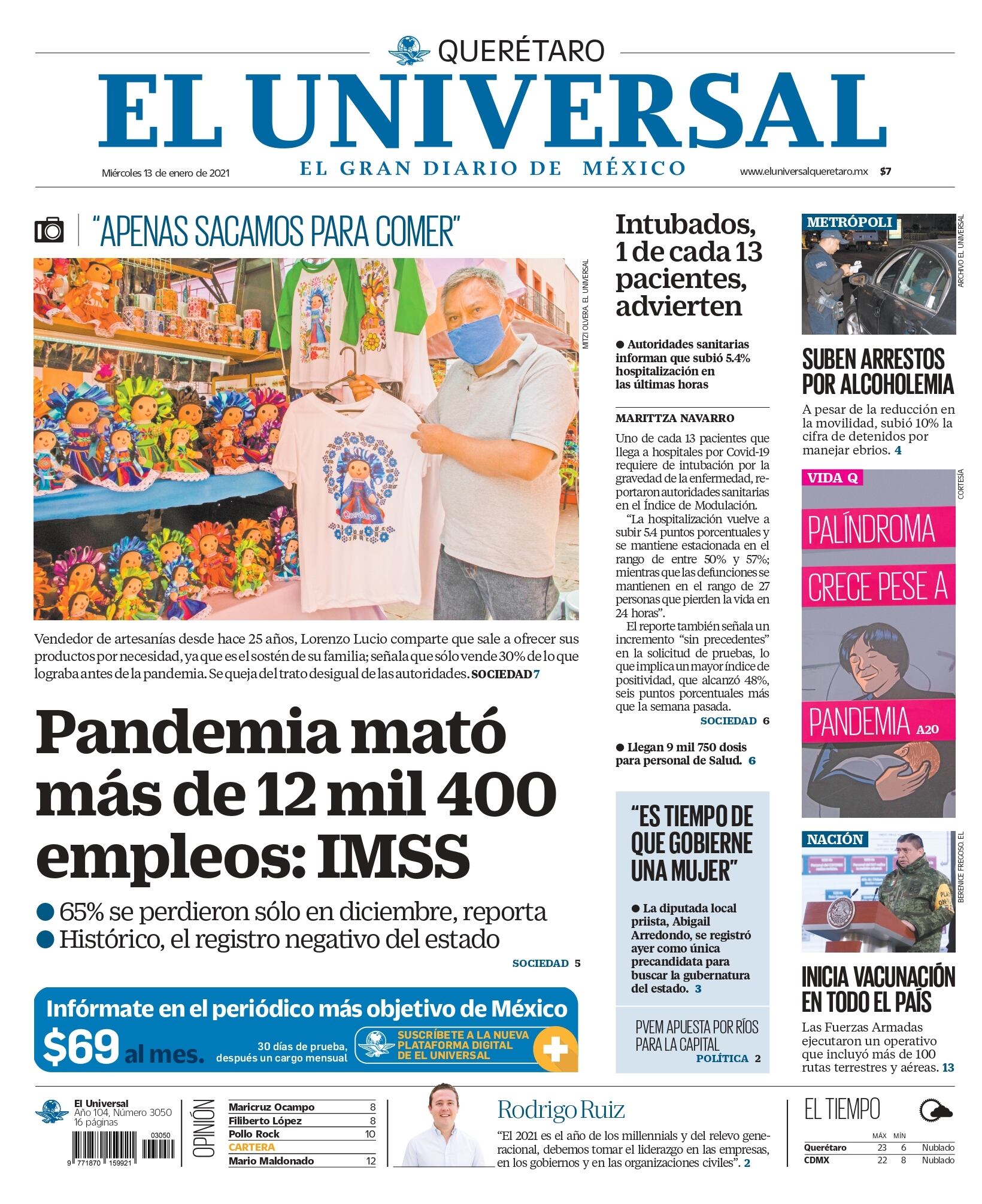 Portada 13 de enero de 2021