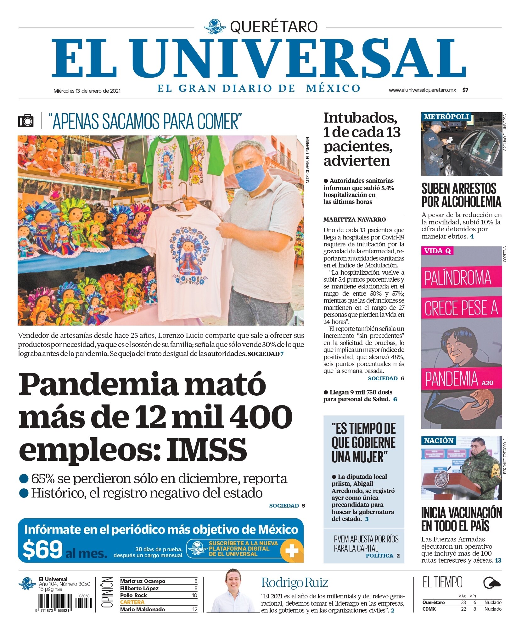 Portada 13 de enero de 2021