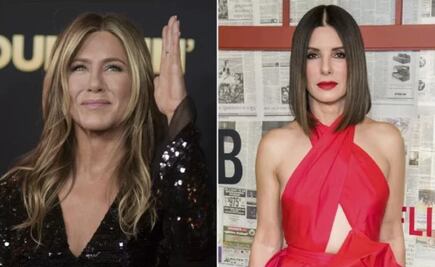 Se besan en la boca Jennifer Aniston y Sandra Bullock