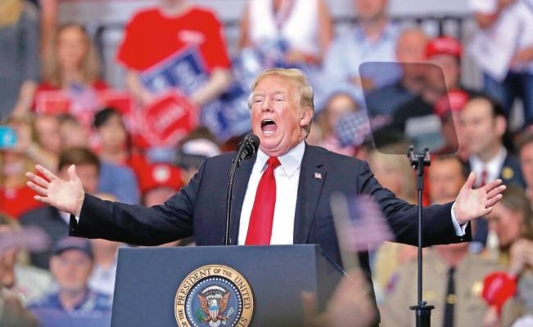 El presidente Donald Trump, en un mitin en Nashville en el que habló de migración (ANDREW HARNIK. AP)