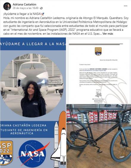 Estudiante de Querétaro organiza rifa para cumplir su sueño en la NASA
