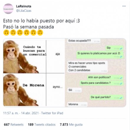 Linchan en Twitter a la Reinota por decir que Morena la buscó para spot político