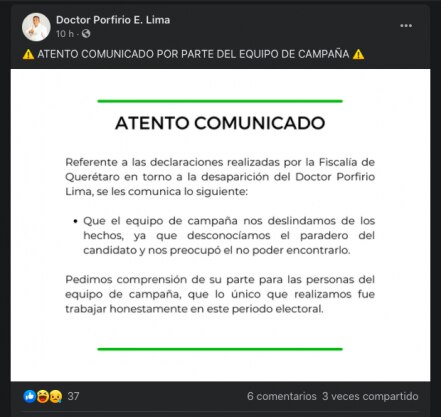 Candidato del PVEM se hospeda en Querétaro y finge su secuestro, señala la Fiscalía de Querétaro 