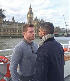 ‘Canelo’ y Khan, en gira de promoción