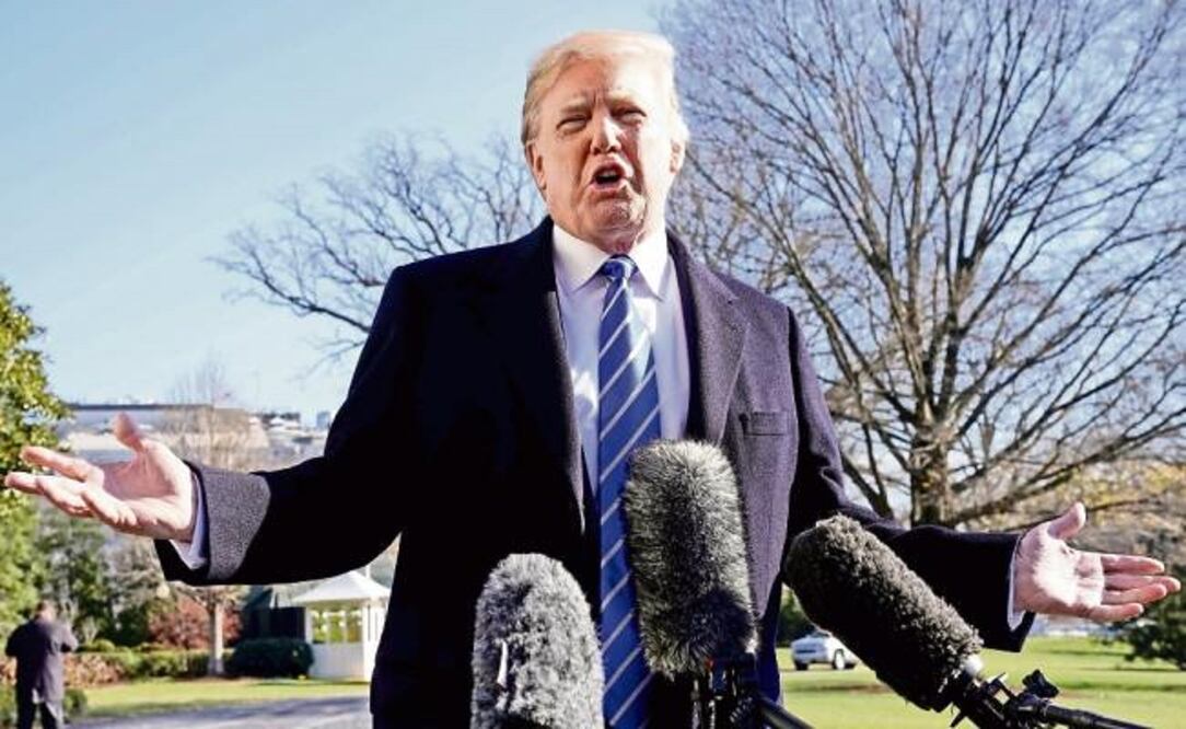El presidente estadounidense, Donald Trump, ayer durante una conferencia de prensa en la Casa Blanca, en Washington. (YURI GRIPAS. REUTERS)