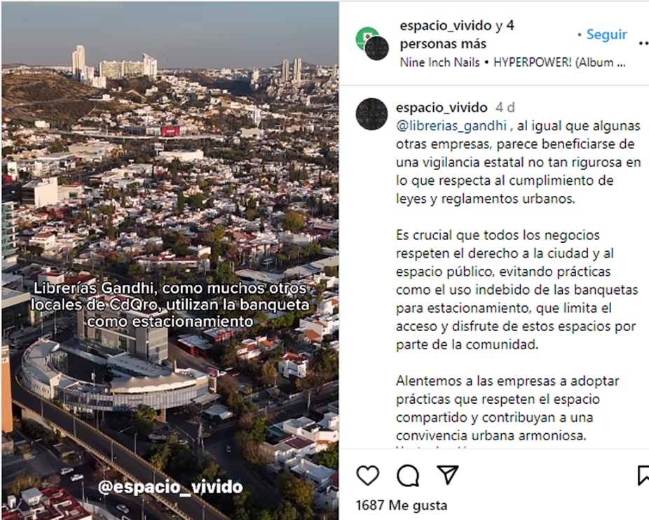 Foto: Captura de pantalla Instagram Espacio Vivido