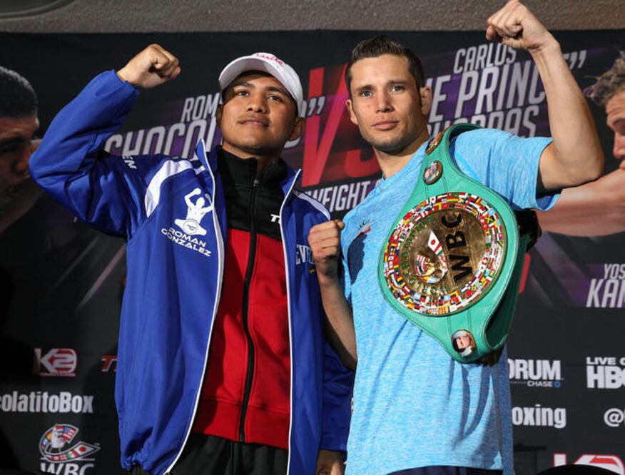 Román González (izq.) y Carlos Cuadras se miden este fin de semana en el Forum de Inglewood, California, en lo que se espera una gran batalla (CHRIS FARINA)