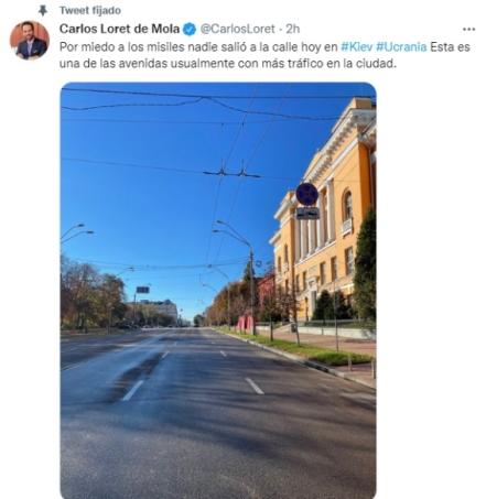 “Nadie salió a la calle hoy”: Loret de Mola reporta otro día de “miedo” en Kiev
