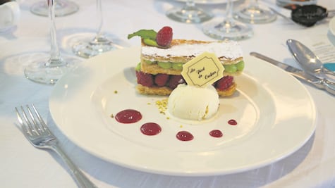 Receta Mil hojas de frambuesa y pistache