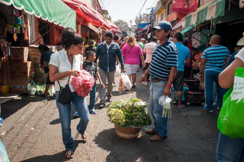 Patricia Mejía, acude regularmente al mercado de El Tepe y a su tianguis a comprar las cosas necesarias para hacer la comida.