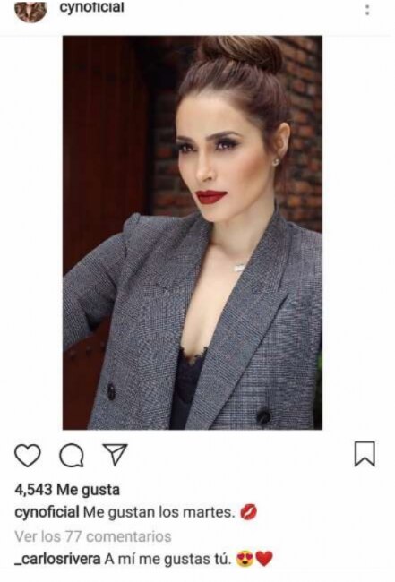 Carlos Rivera le dedica romántico mensaje a Cynthia Rodríguez