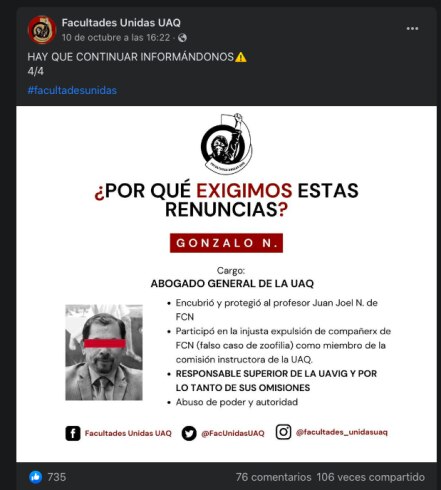 Por presunto encubrimiento y abuso de poder, estudiantes señalan al Abogado General de la UAQ