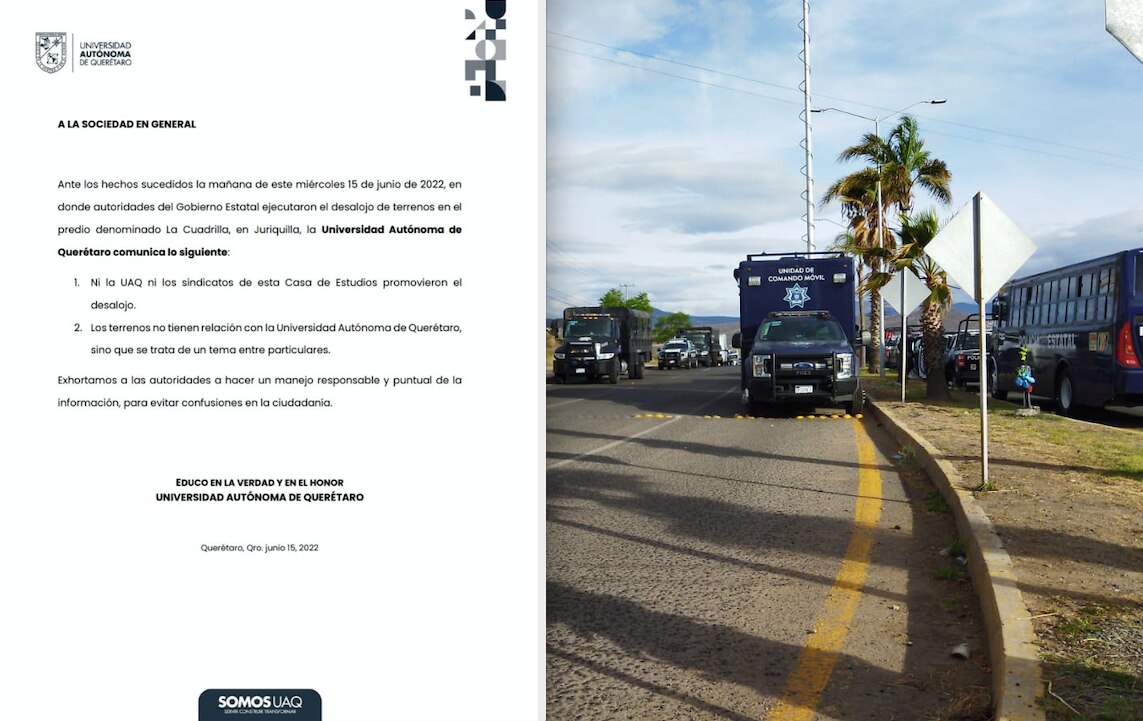 La UAQ asegura que no promovió el desalojo en La Cuadrilla, Juriquilla