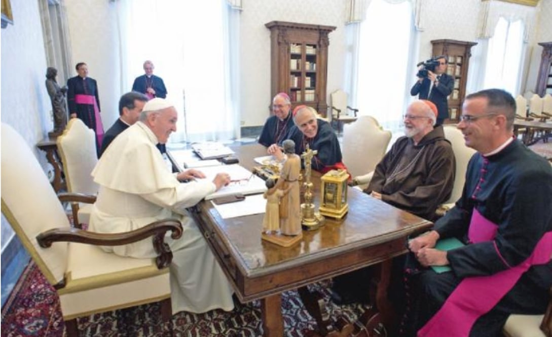 El papa Francisco durante su encuentro con la cúpula del Episcopado de EU para abordar los abusos sexuales cometidos por curas contra niños. Foto: REUTERS