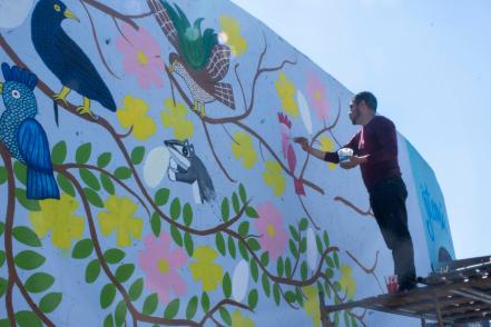 Crean mural sobre historias otomíes