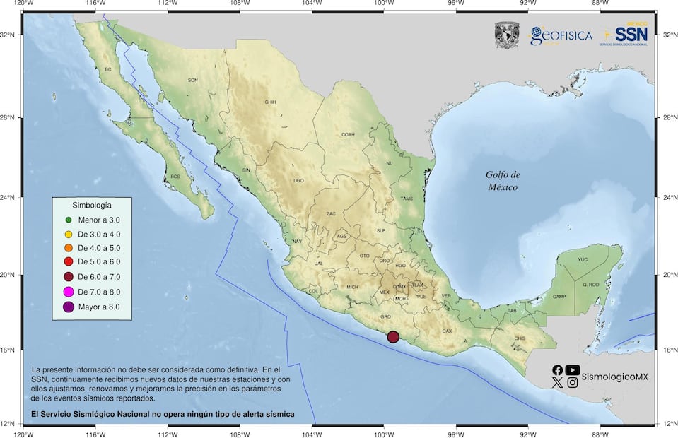 Foto. Facebook Servicio Sismológico Nacional
