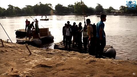 Migrantes cruzan el río Suchiate y desafían a la Marina