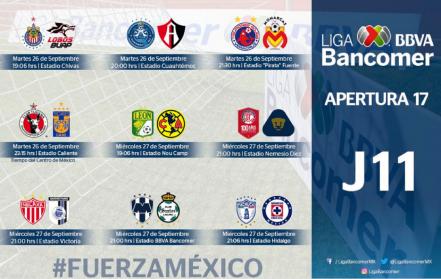 Conoce los horarios de la J11 de la Liga MX